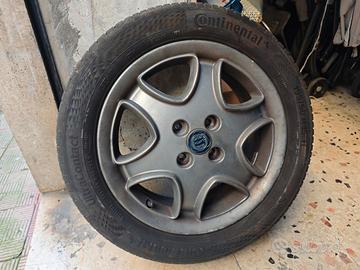 4 cerchi lega Lancia Y Elefantino Rosso gommati 