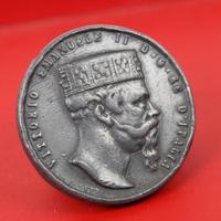 Medaglia " Vittorio Emanuele II " in piombo.