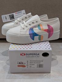 Superga 2790 Platform Nuove 37 Arcobaleno Glitter"