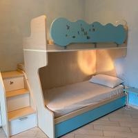 Letto a castello  soppalco e terzo letto estraibil