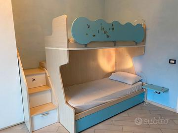 Letto a castello  soppalco e terzo letto estraibil