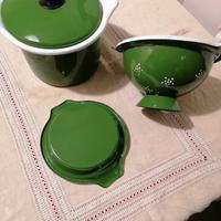 pentole/scolapasta anni 60 smaltate