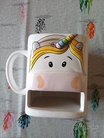 Tazza porta-biscotti a forma di unicorno