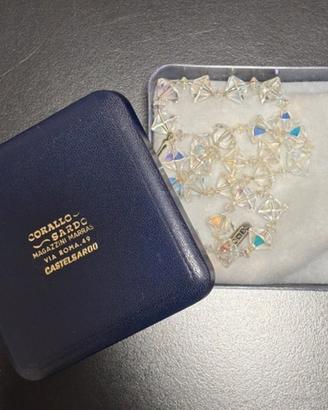 Collana argento e cristallo nuova