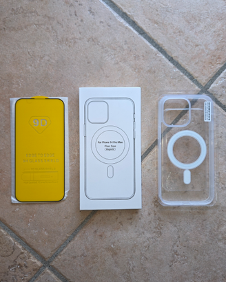 Cover MagSafe + Vetro protettivo iPhone 14 Pro Max