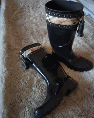 Stivale da pioggia in gomma Burberry originali