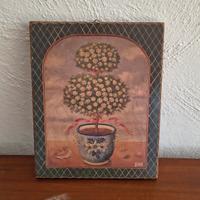 Quadro con vaso di margherite bianche - 20x25 cm