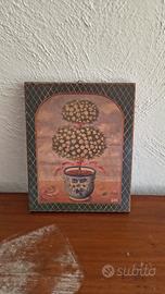 Quadro con vaso di margherite bianche - 20x25 cm