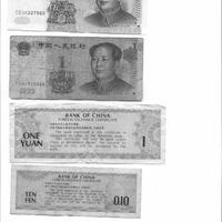 cartamoneta Cina da 0.10 1 e 5 yuan