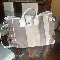 Borsa Brandina finiture in pelle bianca