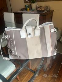 Borsa Brandina finiture in pelle bianca