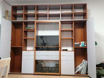 Mobile sala libreria con ante, cassetti vetrina