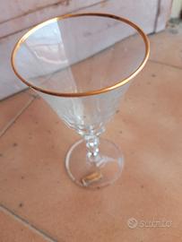 Boemia calici di cristallo  bordi in oro Vintage