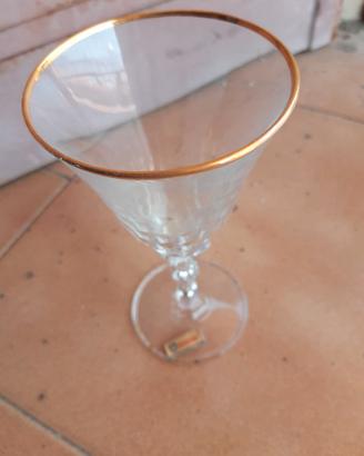 Boemia calici di cristallo  bordi in oro Vintage