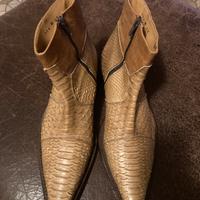 Stivaletti Texano con Zip in vera pelle ( pitone