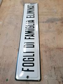 insegna tabella targa smaltata epoca vintage 