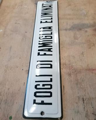 insegna tabella targa smaltata epoca vintage 