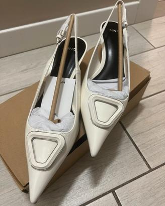 Scarpe slingback Mango bianche NUOVE mai indossate
