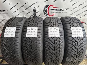 4 PNEUMATICI 205/55 R16 CONTINENTAL INVERNALI KM0