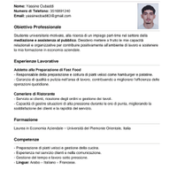 Aiuto cuoco / Cameriere / Addetto alle pulizie