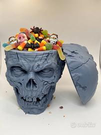 🧠 Porta Caramelle Halloween "Teschio Zombie"