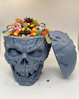 🧠 Porta Caramelle Halloween "Teschio Zombie"
