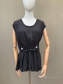 Top seta marrone Malloni