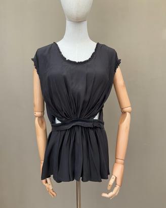 Top seta marrone Malloni