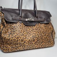 Borsa Leopardata Vera Pelle