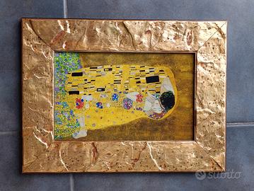 cornice foglia oro con stampa klimt