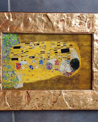 cornice foglia oro con stampa klimt