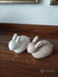 Coppia conigli ceramica Fontebasso Tognana