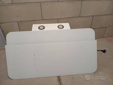 Cappa moderna  in vetro bianco 90 cm