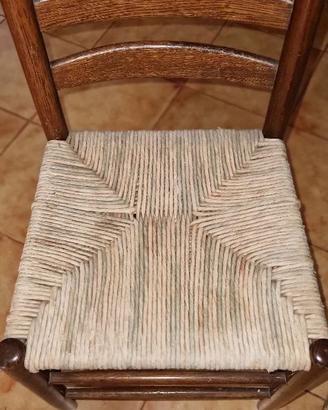 SEDIE IMPAGLIATE A SCALETTA VINTAGE NUMERO 4