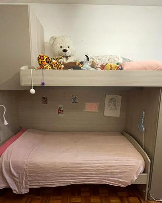 Cameretta a ponte con letto a castello + armadio