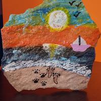 dipinto a mano.paesaggio di mare