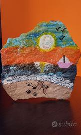 dipinto a mano.paesaggio di mare