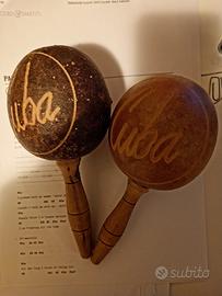 Maracas in legno acquistate a Cuba