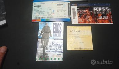 biglietti concerti usati per collezionisti 