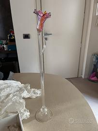 Fiore decorativo in vetro soffiato