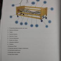 Letto singolo con sbarre in legno per anziani 