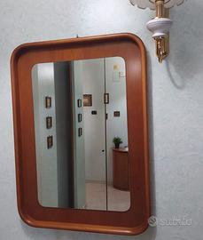 Specchio vintage modernariato legno curvato anni80