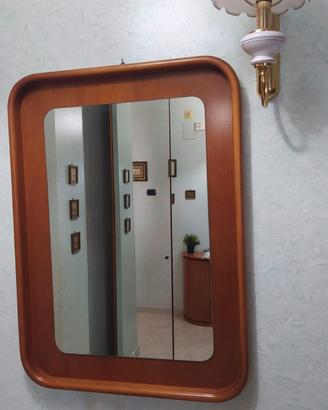 Specchio vintage modernariato legno curvato anni80