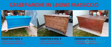 Lotto di 3 Cassepanche Antiche in Lengo Massiccio