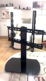 Supporto TV girevole metallo base vetro temperato