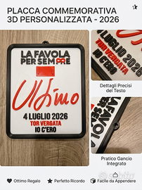 Placca Commemorativa "Ultimo" - Concerto 2026 Tor