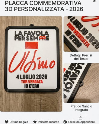 Placca Commemorativa "Ultimo" - Concerto 2026 Tor
