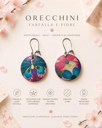 orecchini decoupage giapponese 