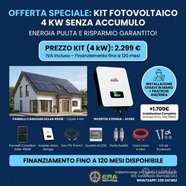 Kit Fotovoltaico 4 kW Pannelli + Inverter — €2.299