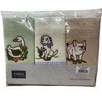 Set da 3 Strofinacci Cucina VINGI Cotone Moderni